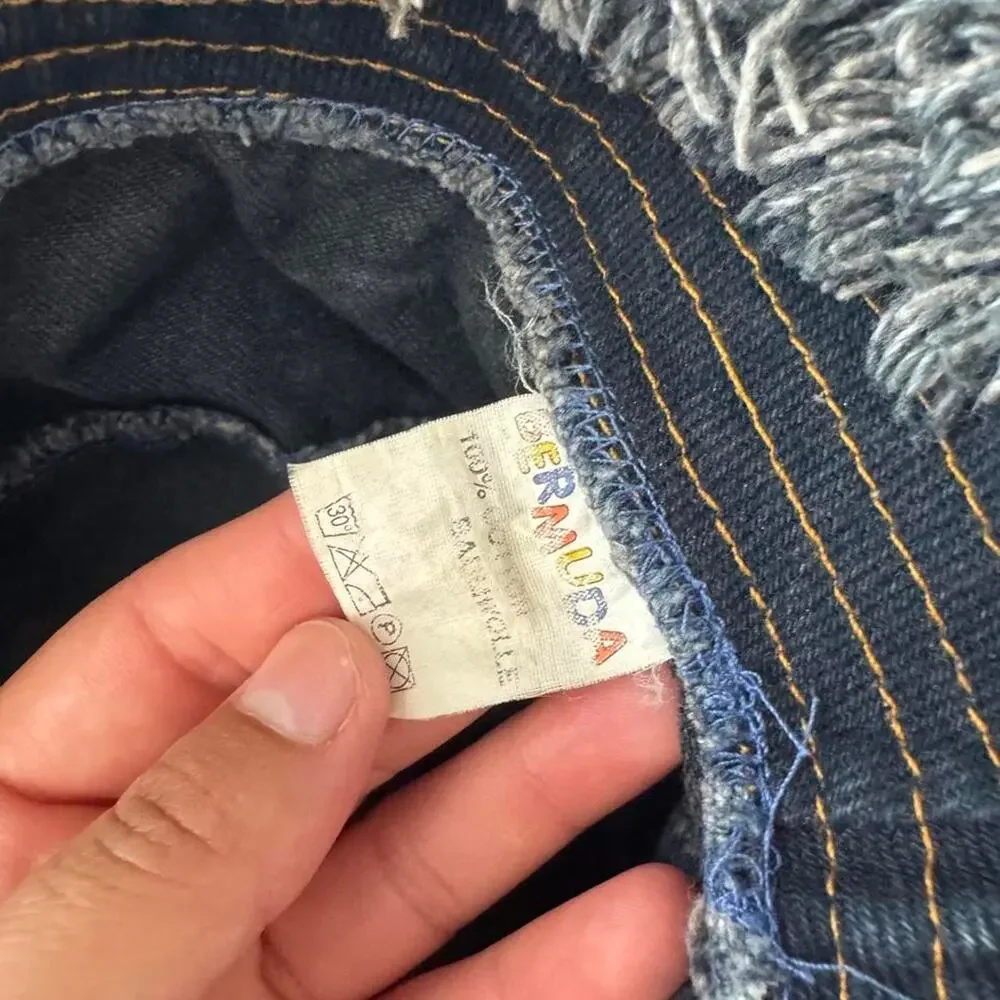 Y2k denim bucket hat with